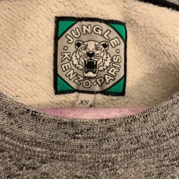 Kenzo Paris Tiger Heathered Gray Sweatshirt - Size XS - Picture 2 of 4